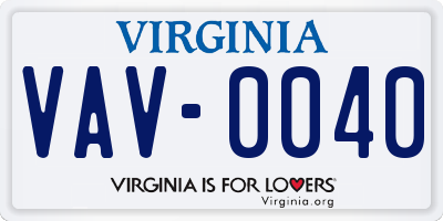 VA license plate VAV0040