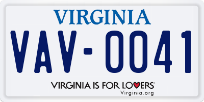 VA license plate VAV0041