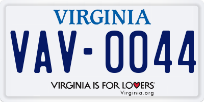 VA license plate VAV0044