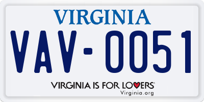 VA license plate VAV0051