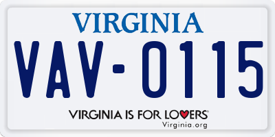 VA license plate VAV0115