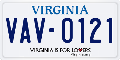 VA license plate VAV0121
