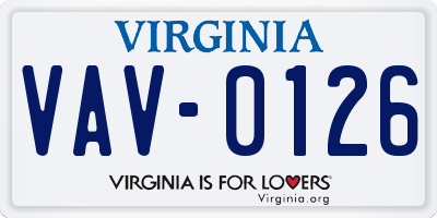 VA license plate VAV0126