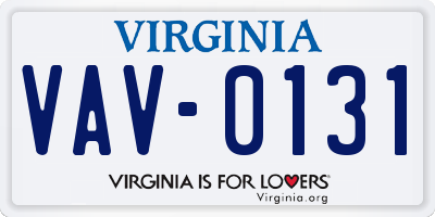 VA license plate VAV0131