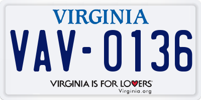 VA license plate VAV0136