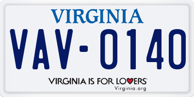 VA license plate VAV0140