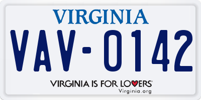 VA license plate VAV0142