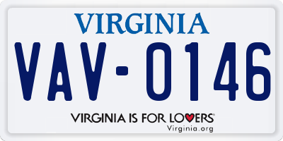 VA license plate VAV0146