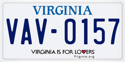 VA license plate VAV0157