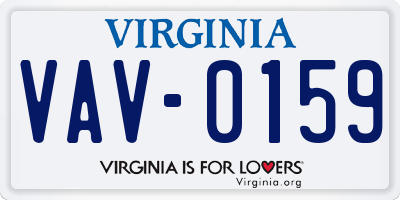 VA license plate VAV0159