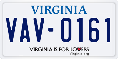 VA license plate VAV0161