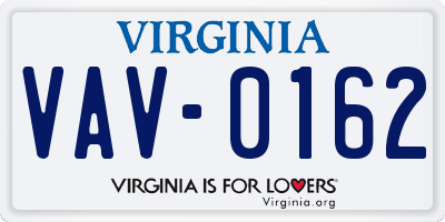 VA license plate VAV0162