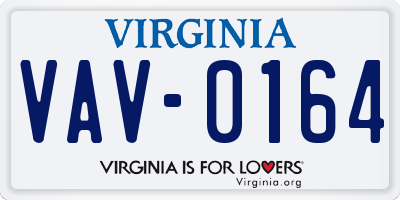 VA license plate VAV0164