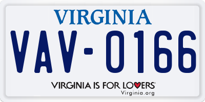 VA license plate VAV0166