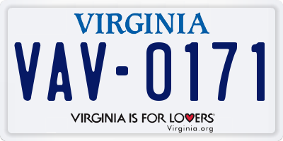 VA license plate VAV0171