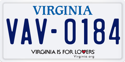 VA license plate VAV0184