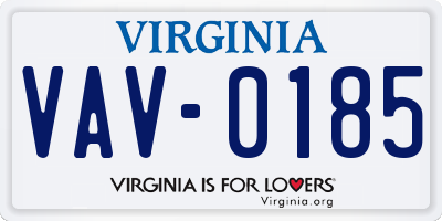 VA license plate VAV0185