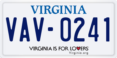 VA license plate VAV0241