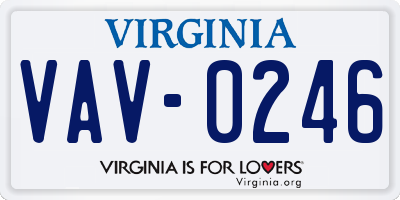VA license plate VAV0246