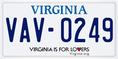 VA license plate VAV0249