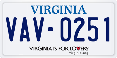 VA license plate VAV0251