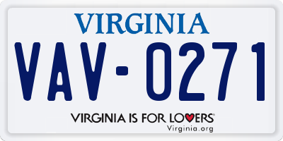VA license plate VAV0271