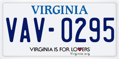 VA license plate VAV0295