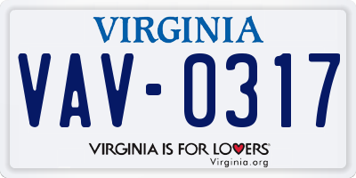 VA license plate VAV0317