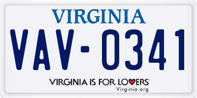 VA license plate VAV0341
