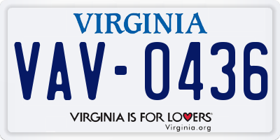 VA license plate VAV0436