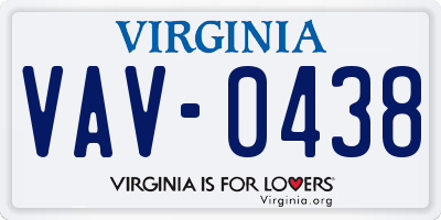 VA license plate VAV0438