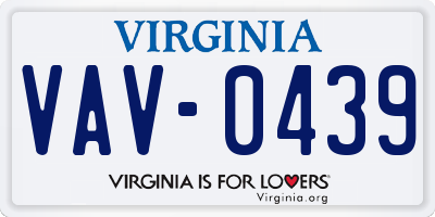 VA license plate VAV0439