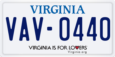 VA license plate VAV0440