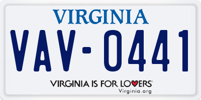 VA license plate VAV0441