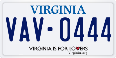 VA license plate VAV0444