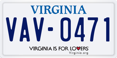 VA license plate VAV0471