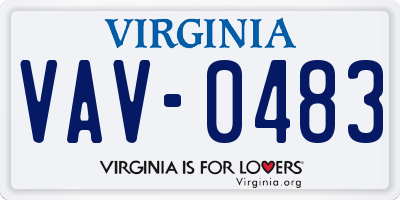 VA license plate VAV0483