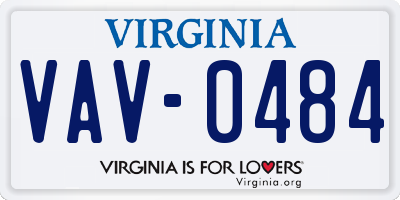 VA license plate VAV0484