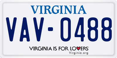 VA license plate VAV0488