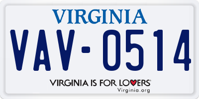 VA license plate VAV0514