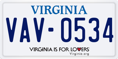 VA license plate VAV0534
