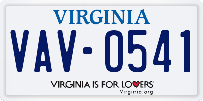 VA license plate VAV0541