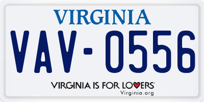 VA license plate VAV0556