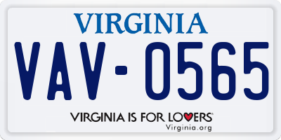 VA license plate VAV0565