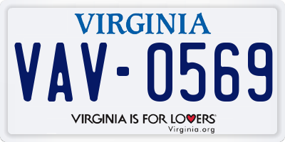 VA license plate VAV0569