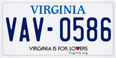 VA license plate VAV0586