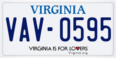 VA license plate VAV0595