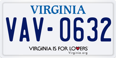 VA license plate VAV0632