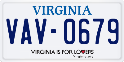 VA license plate VAV0679