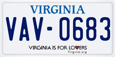 VA license plate VAV0683